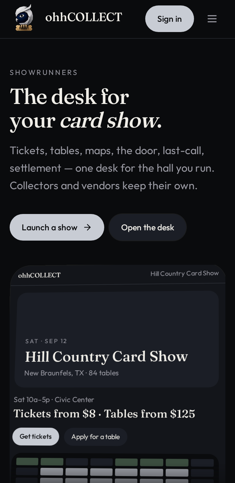 ohhCOLLECT showrunners screen
